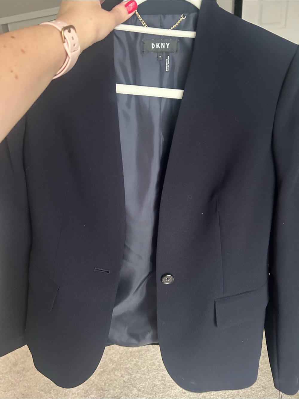 DKNY Navy Single-Button Women's Blazer